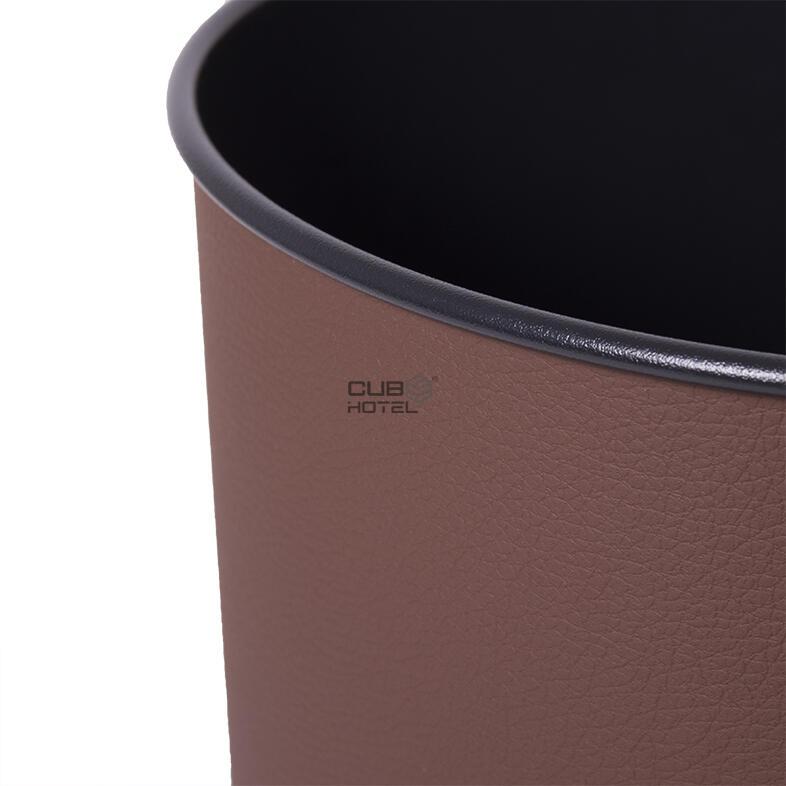 Cubo para habitación de hotel revestido de cuero de 13,5 l